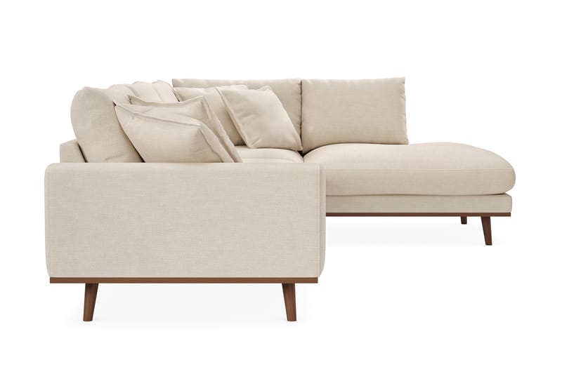 Copenhagen Premium 4-personers Højrevendt L-formet Dyb Chaiselongsofa i Stof - Beige - Møbler - Sofaer - Sofaer med sjeselong - 4 seters sofa med divan