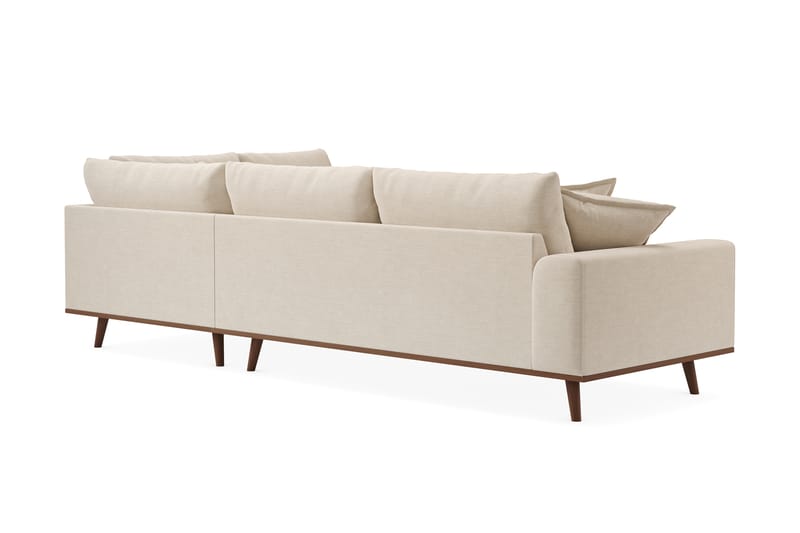 Copenhagen Premium 4-personers Højrevendt L-formet Dyb Chaiselongsofa i Stof - Beige - Møbler - Sofaer - Sofaer med sjeselong - 4 seters sofa med divan