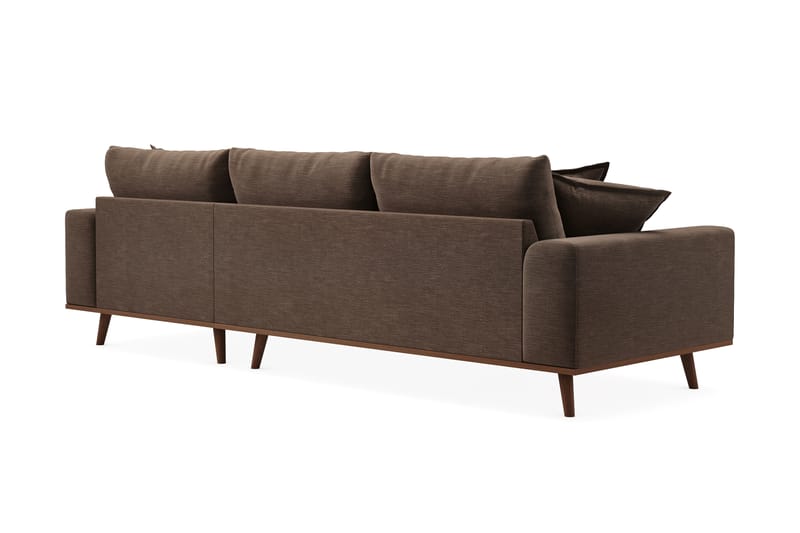 Copenhagen Premium 4-personers Højrevendt L-formet Dyb Divansofa i Stof - Brun - Møbler - Sofaer - Sofaer med sjeselong - 4 seters sofa med divan