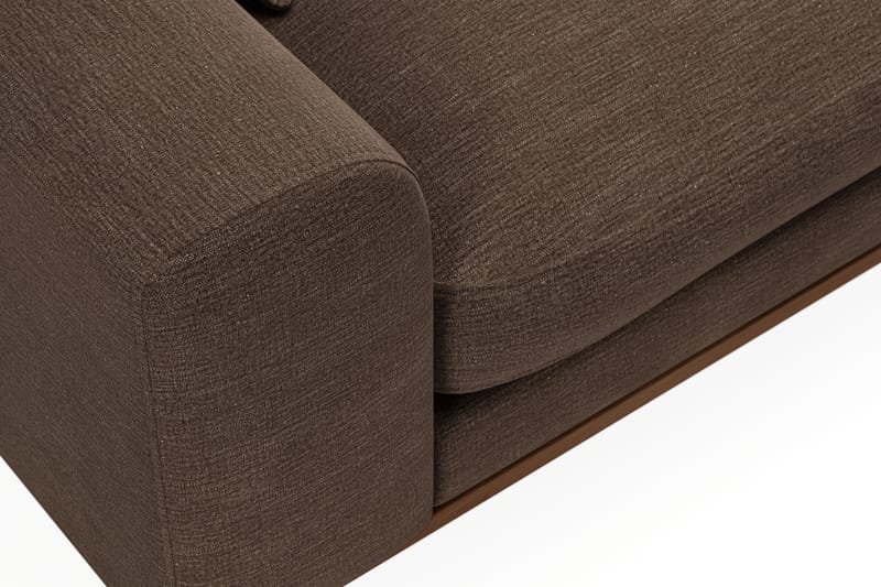 Copenhagen Premium 4-personers Højrevendt L-formet Dyb Divansofa i Stof - Brun - Møbler - Sofaer - Sofaer med sjeselong - 4 seters sofa med divan