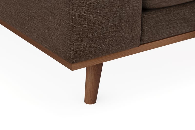 Copenhagen Premium 4-personers Højrevendt L-formet Dyb Divansofa i Stof - Brun - Møbler - Sofaer - Sofaer med sjeselong - 4 seters sofa med divan
