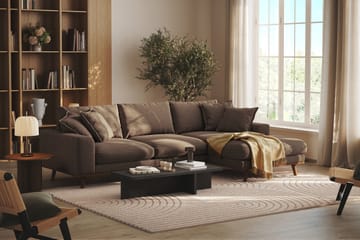 Copenhagen Premium 4-personers Højrevendt L-formet Dyb Divansofa i Stof - Brun - Møbler - Sofaer - Sofaer med sjeselong - 4 seters sofa med divan