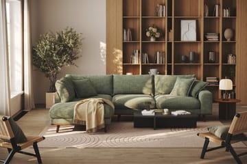 Copenhagen Premium 4-personers Venstrevendt L-formet Dyb Chaiselongsofa i Chenille - Grøn - Møbler - Sofaer - Sofaer med sjeselong - 4 seters sofa med divan