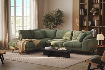 Copenhagen Premium 4-personers Venstrevendt L-formet Dyb Chaiselongsofa i Chenille - Grøn - Møbler - Sofaer - Sofaer med sjeselong - 4 seters sofa med divan