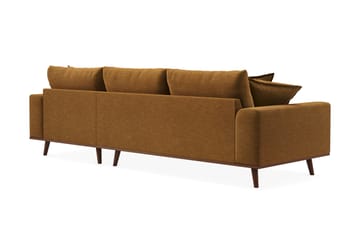 Copenhagen Premium 4-personers Højrevendt L-formet Dyb Divansofa i Stof - Sennepsgul - Møbler - Sofaer - Sofaer med sjeselong - 4 seters sofa med divan