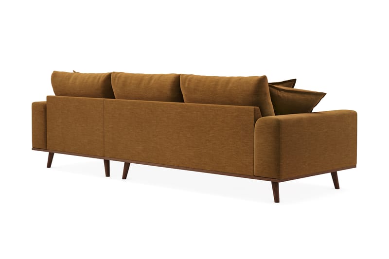 Copenhagen Premium 4-personers Højrevendt L-formet Dyb Divansofa i Stof - Sennepsgul - Møbler - Sofaer - Sofaer med sjeselong - 4 seters sofa med divan