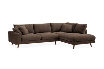 Copenhagen Premium 4-personers Højrevendt L-formet Dyb Chaiselongsofa i Stof - Brun - Møbler - Sofaer - Sofaer med sjeselong - 4 seters sofa med divan