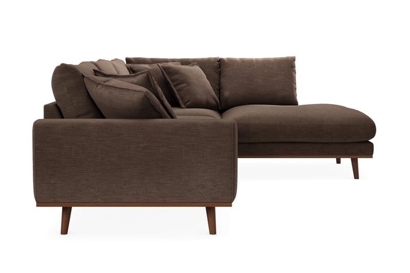 Copenhagen Premium 4-personers Højrevendt L-formet Dyb Chaiselongsofa i Stof - Brun - Møbler - Sofaer - Sofaer med sjeselong - 4 seters sofa med divan
