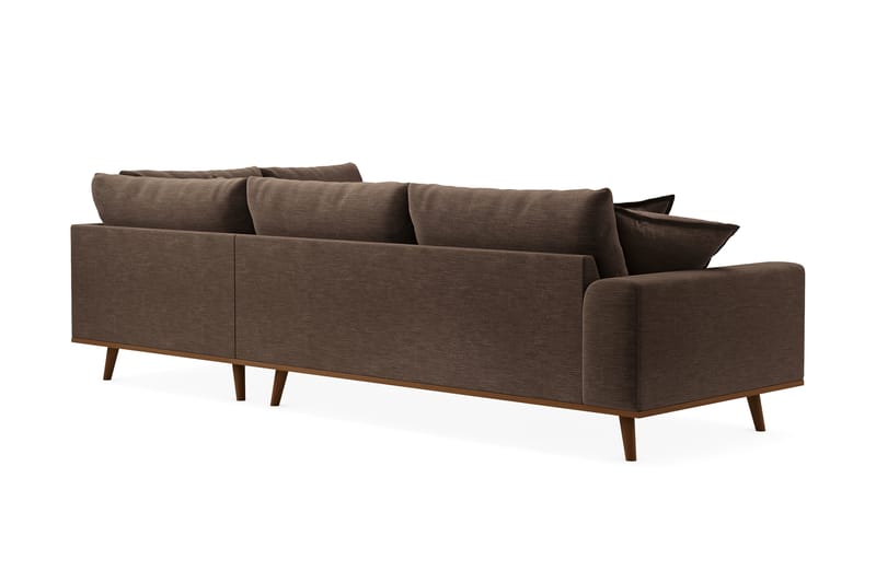 Copenhagen Premium 4-personers Højrevendt L-formet Dyb Chaiselongsofa i Stof - Brun - Møbler - Sofaer - Sofaer med sjeselong - 4 seters sofa med divan