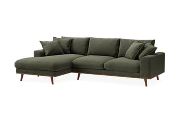 Copenhagen Premium 4-personers Venstrevendt L-formet Dyb Divansofa i Stof - Grøn - Møbler - Sofaer - Sofaer med sjeselong - 4 seters sofa med divan