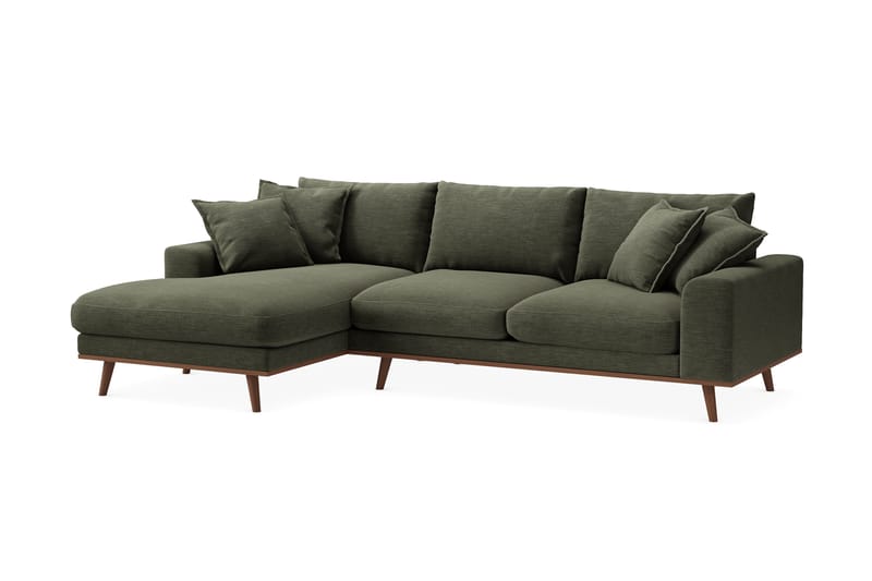 Copenhagen Premium 4-personers Venstrevendt L-formet Dyb Divansofa i Stof - Grøn - Møbler - Sofaer - Sofaer med sjeselong - 4 seters sofa med divan