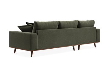Copenhagen Premium 4-personers Venstrevendt L-formet Dyb Divansofa i Stof - Grøn - Møbler - Sofaer - Sofaer med sjeselong - 4 seters sofa med divan