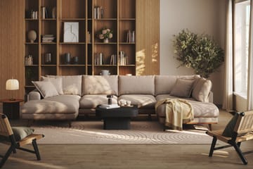 Copenhagen Premium 5-personers Højrevendt U-formet Dyb Sofa med Divan og Chaiselong i Stoff - Lyse brun - Møbler - Sofaer - U-sofa