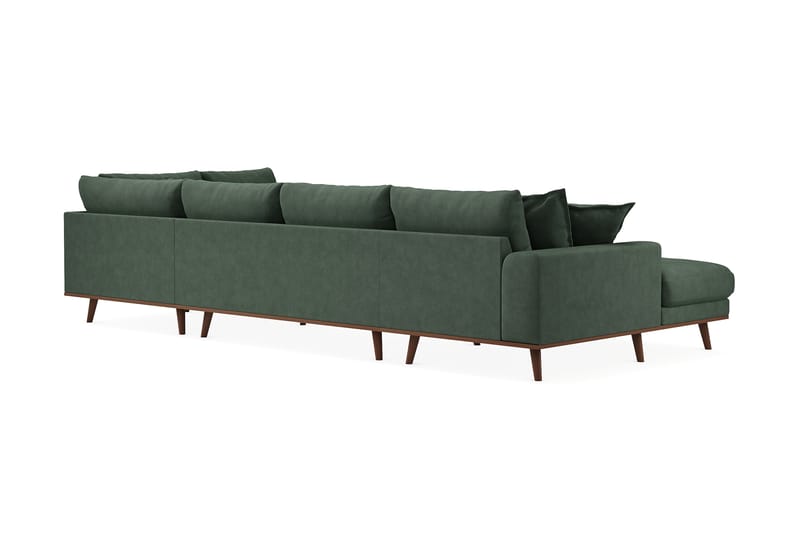 Copenhagen Premium 5-personers Højrevendt U-formet Dyb Sofa med Divan og Chaiselong i Stoff - Grön - Møbler - Sofaer - U-sofa