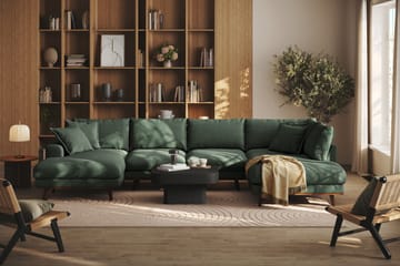 Copenhagen Premium 5-personers Højrevendt U-formet Dyb Sofa med Divan og Chaiselong i Stoff - Grön - Møbler - Sofaer - U-sofa