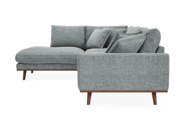 Copenhagen Premium 4-personers Venstrevendt L-formet Dyb Chaiselongsofa i Chenille - Grå/blå - Møbler - Sofaer - Sofaer med sjeselong - 4 seters sofa med divan
