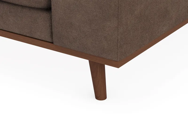 Copenhagen Premium 5-personers Venstrevendt U-formet Dyb Sofa med Divan og Chaiselong i Stoff - Mørkebrun - Møbler - Sofaer - U-sofa