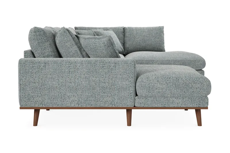 Copenhagen Premium 5-personers Højrevendt U-formet Dyb Sofa med Divan og Chaiselong i Chenille - Grå/blå - Møbler - Sofaer - U-sofa