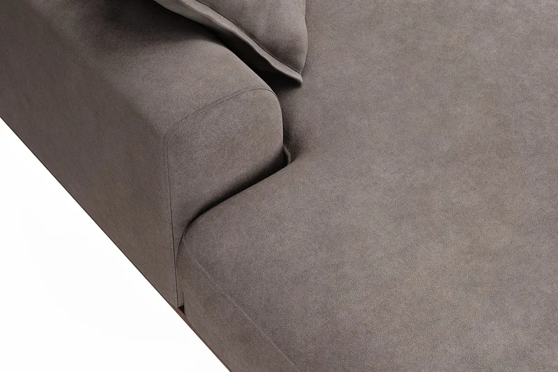 Copenhagen Premium 5-personers Højrevendt U-formet Dyb Sofa med Divan og Chaiselong i Stoff - Brun - Møbler - Sofaer - U-sofa