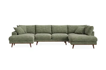 Copenhagen Premium 5-personers Højrevendt U-formet Dyb Sofa med Divan og Chaiselong i Chenille