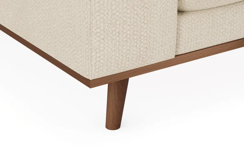 Copenhagen Premium 4-personers Højrevendt L-formet Dyb Chaiselongsofa i Chenille - Lys beige - Møbler - Sofaer - Sofaer med sjeselong - 4 seters sofa med divan
