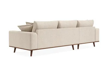 Copenhagen Premium 4-personers Venstrevendt L-formet Dyb Divansofa i Chenille - Beige - Møbler - Sofaer - Sofaer med sjeselong - 4 seters sofa med divan