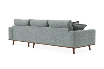 Copenhagen Premium 4-personers Højrevendt L-formet Dyb Divansofa i Chenille - Grå/blå - Møbler - Sofaer - Sofaer med sjeselong - 4 seters sofa med divan