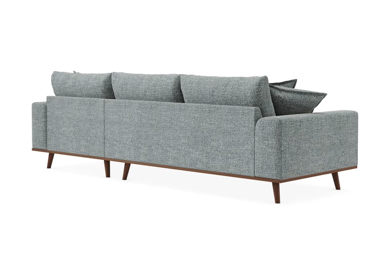 Copenhagen Premium 4-personers Højrevendt L-formet Dyb Divansofa i Chenille - Grå/blå - Møbler - Sofaer - Sofaer med sjeselong - 4 seters sofa med divan