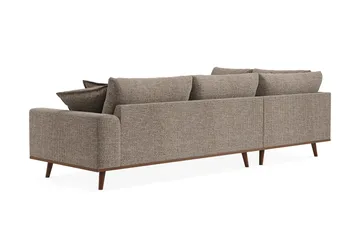 Copenhagen Premium 4-personers Venstrevendt L-formet Dyb Chaiselongsofa i Chenille - Brun - Møbler - Sofaer - Sofaer med sjeselong - 4 seters sofa med divan