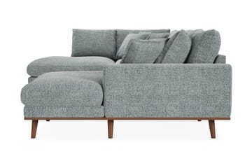 Copenhagen Premium 5-personers Venstrevendt U-formet Dyb Sofa med Divan og Chaiselong i Chenille - Grå/blå - Møbler - Sofaer - U-sofa