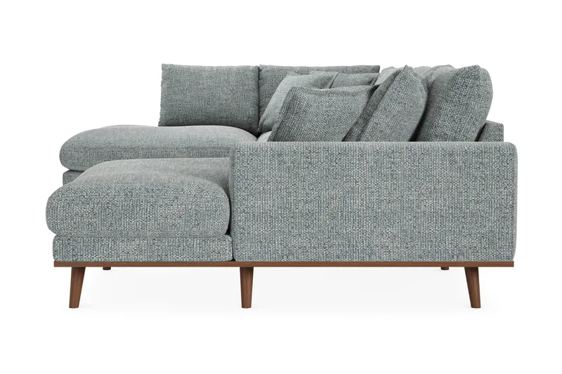 Copenhagen Premium 5-personers Venstrevendt U-formet Dyb Sofa med Divan og Chaiselong i Chenille - Grå/blå - Møbler - Sofaer - U-sofa