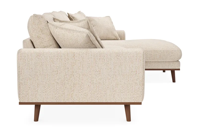 Copenhagen Premium 4-personers Højrevendt L-formet Dyb Divansofa i Chenille - Beige - Møbler - Sofaer - Sofaer med sjeselong - 4 seters sofa med divan