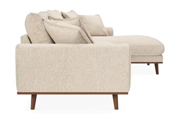 Copenhagen Premium 4-personers Højrevendt L-formet Dyb Divansofa i Chenille - Beige - Møbler - Sofaer - Sofaer med sjeselong - 4 seters sofa med divan