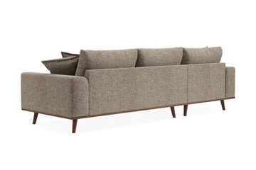 Copenhagen Premium 4-personers Venstrevendt L-formet Dyb Divansofa i Chenille - Brun - Møbler - Sofaer - Sofaer med sjeselong - 4 seters sofa med divan