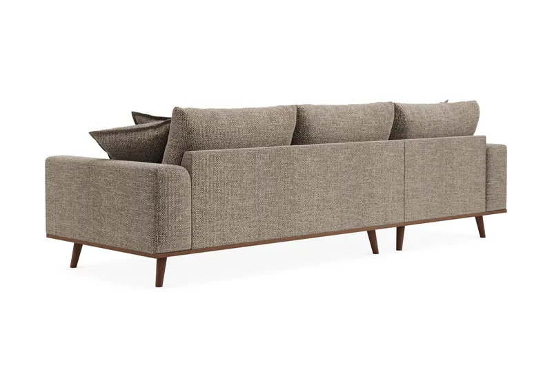 Copenhagen Premium 4-personers Venstrevendt L-formet Dyb Divansofa i Chenille - Brun - Møbler - Sofaer - Sofaer med sjeselong - 4 seters sofa med divan