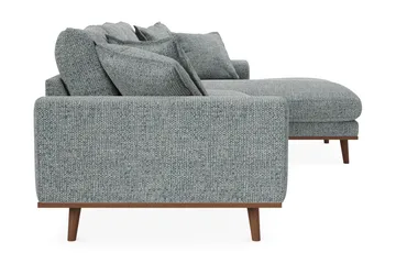 Copenhagen Premium 4-personers Højrevendt L-formet Dyb Divansofa i Chenille - Grå/blå - Møbler - Sofaer - Sofaer med sjeselong - 4 seters sofa med divan