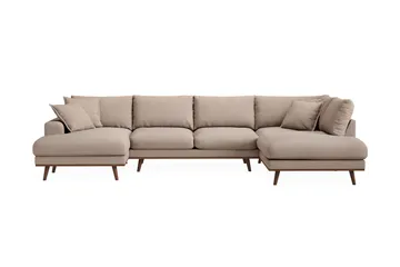 Copenhagen Premium 5-personers Højrevendt U-formet Dyb Sofa med Divan og Chaiselong i Stoff