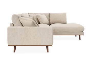 Copenhagen Premium 4-personers Højrevendt L-formet Dyb Chaiselongsofa i Chenille - Beige - Møbler - Sofaer - Sofaer med sjeselong - 4 seters sofa med divan
