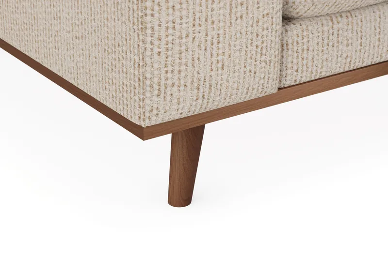 Copenhagen Premium 4-personers Højrevendt L-formet Dyb Chaiselongsofa i Chenille - Beige - Møbler - Sofaer - Sofaer med sjeselong - 4 seters sofa med divan