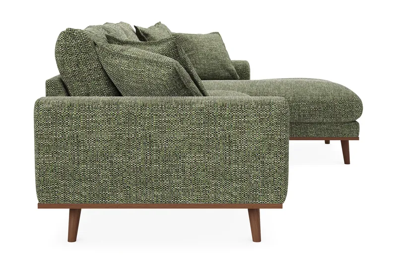 Copenhagen Premium 4-personers Højrevendt L-formet Dyb Divansofa i Chenille - Grøn - Møbler - Sofaer - Sofaer med sjeselong - 4 seters sofa med divan