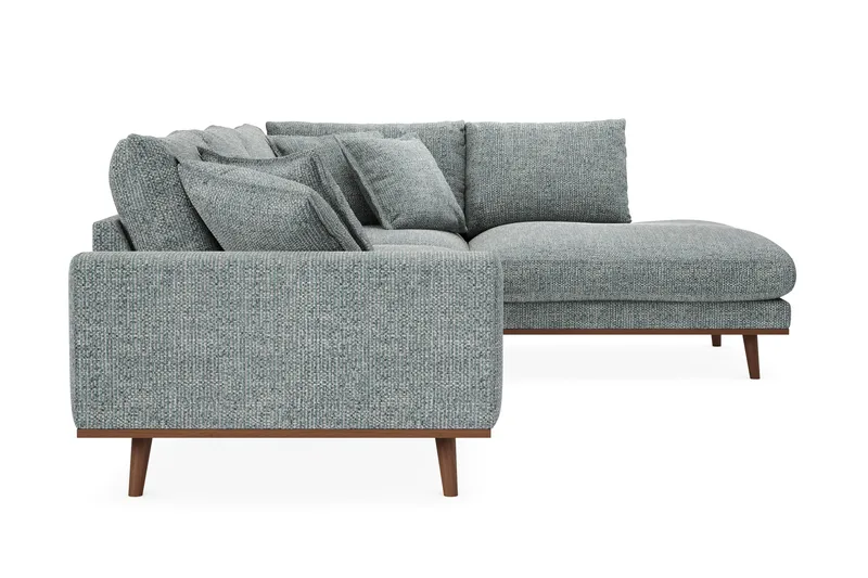 Copenhagen Premium 4-personers Højrevendt L-formet Dyb Chaiselongsofa i Chenille - Grå/blå - Møbler - Sofaer - Sofaer med sjeselong - 4 seters sofa med divan