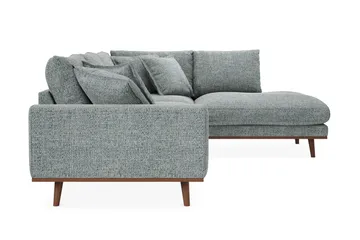 Copenhagen Premium 4-personers Højrevendt L-formet Dyb Chaiselongsofa i Chenille - Grå/blå - Møbler - Sofaer - Sofaer med sjeselong - 4 seters sofa med divan