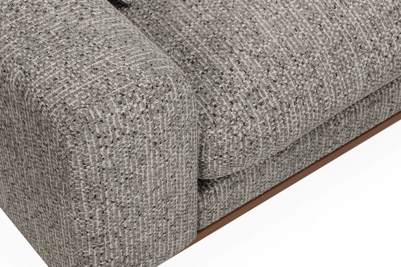 Copenhagen Premium 4-personers Højrevendt L-formet Dyb Chaiselongsofa i Chenille - Grå - Møbler - Sofaer - Sofaer med sjeselong - 4 seters sofa med divan