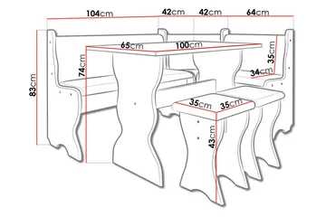 Corvyn Kökssoffa 146x106 cm - Beige - Møbler - Sofaer - Kjøkkensofaer