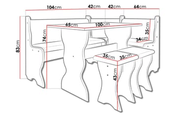 Corvyn Kökssoffa 146x106 cm - Beige - Møbler - Sofaer - Kjøkkensofaer