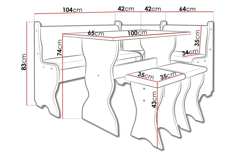 Corvyn Kökssoffa 146x106 cm - Beige - Møbler - Sofaer - Kjøkkensofaer