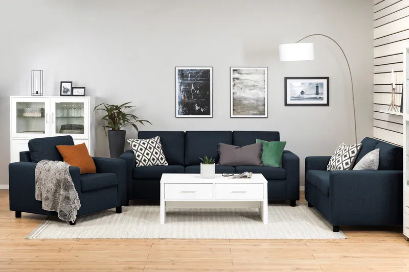 Crazy 3-seters Stoffsofa - Mørkeblå - Møbler - Sofaer - 3 seter sofa