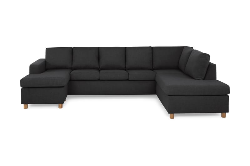 Crazy 5-seters Høyrevendt U-formet X-Large Sofa med Divan og Sjeselong i Stoff, Antrasitt