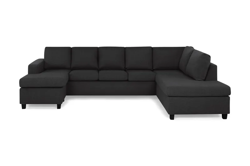 Crazy 5-seters Høyrevendt U-formet X-Large Sofa med Divan og Sjeselong i Stoff, Antrasitt