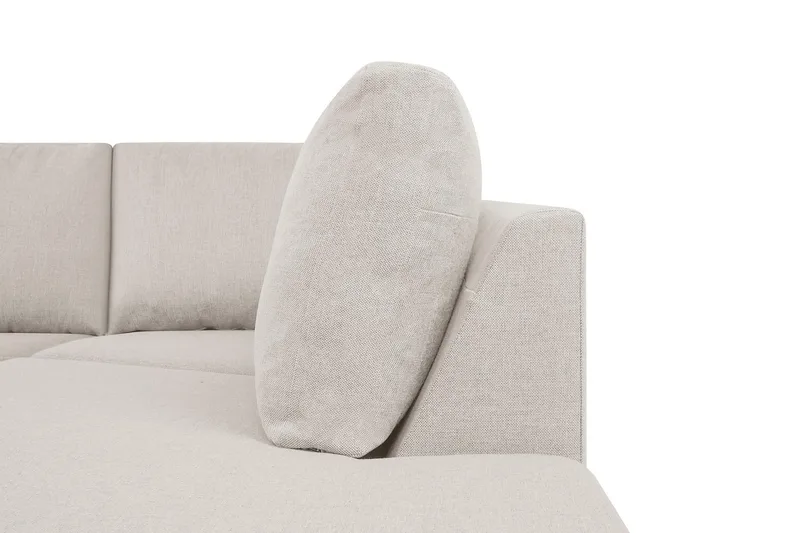 Crazy 5-seters Høyrevendt U-formet X-Large Sofa med Divan og Sjeselong i Stoff - Beige - Møbler - Sofaer - U-sofa